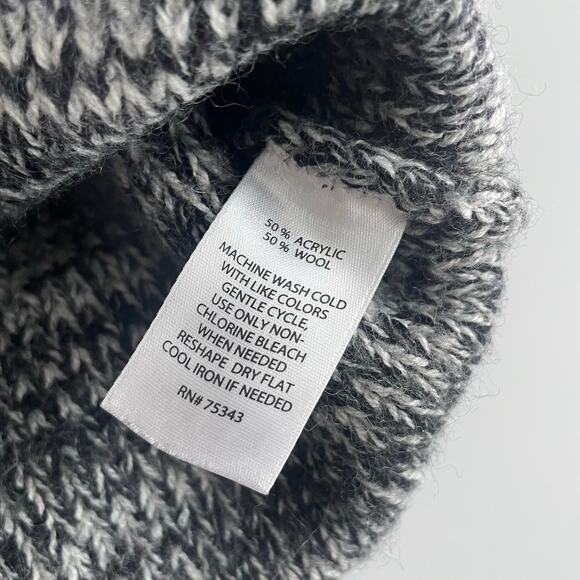 Cynthia Rowley Cowl Neck Wool Blend Sweater Womens Size Medium Tunic Black Gray - Picture 9 of 9